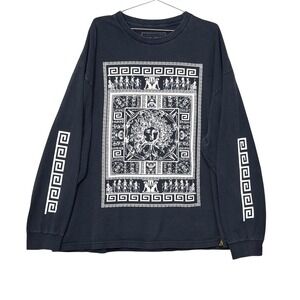 Last Kings Egyptian Medusa Graphic Long Sleeve Tee Mens 3XL Black Streetwear
